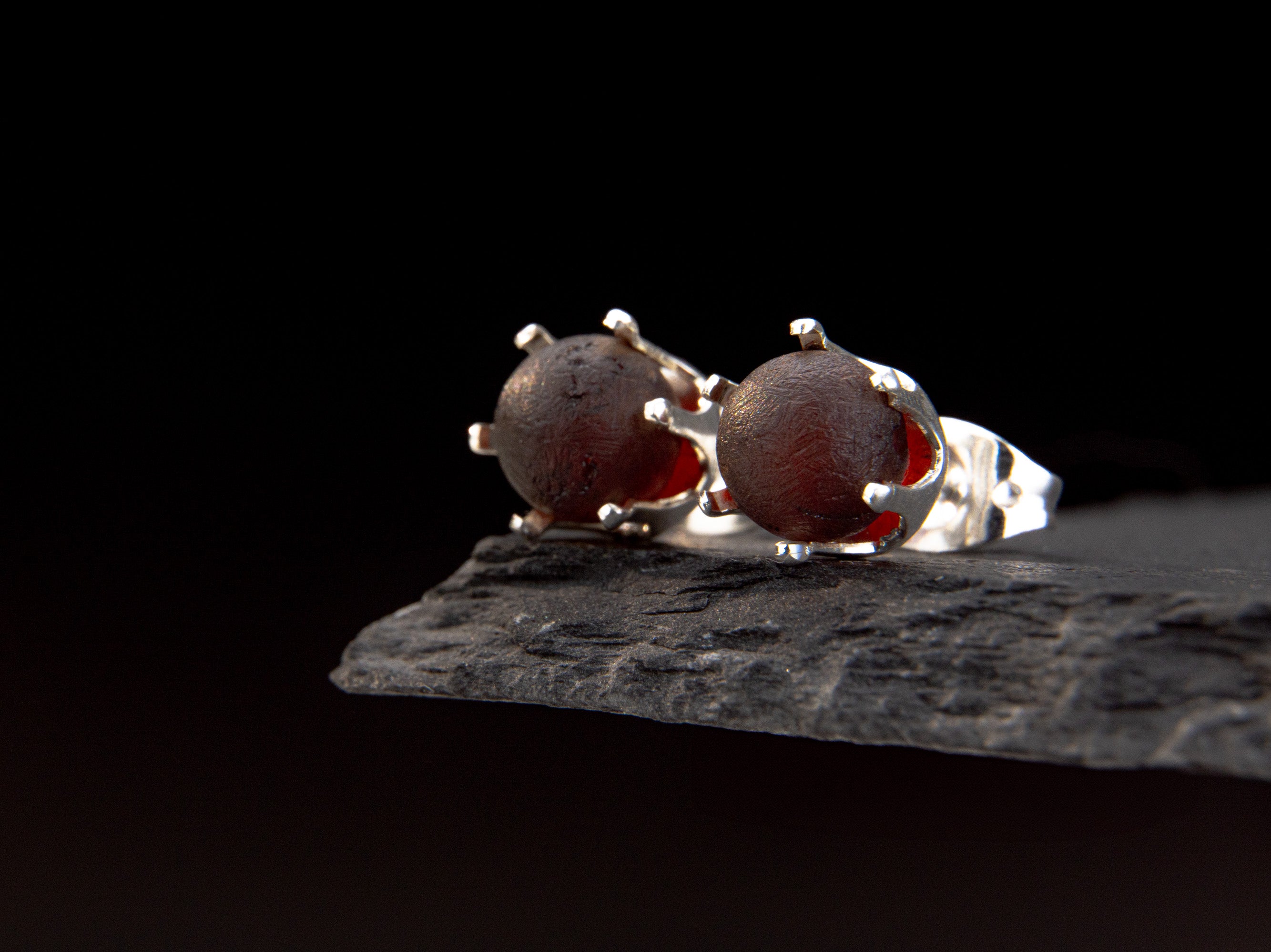 Dark Cherry Stud Earrings