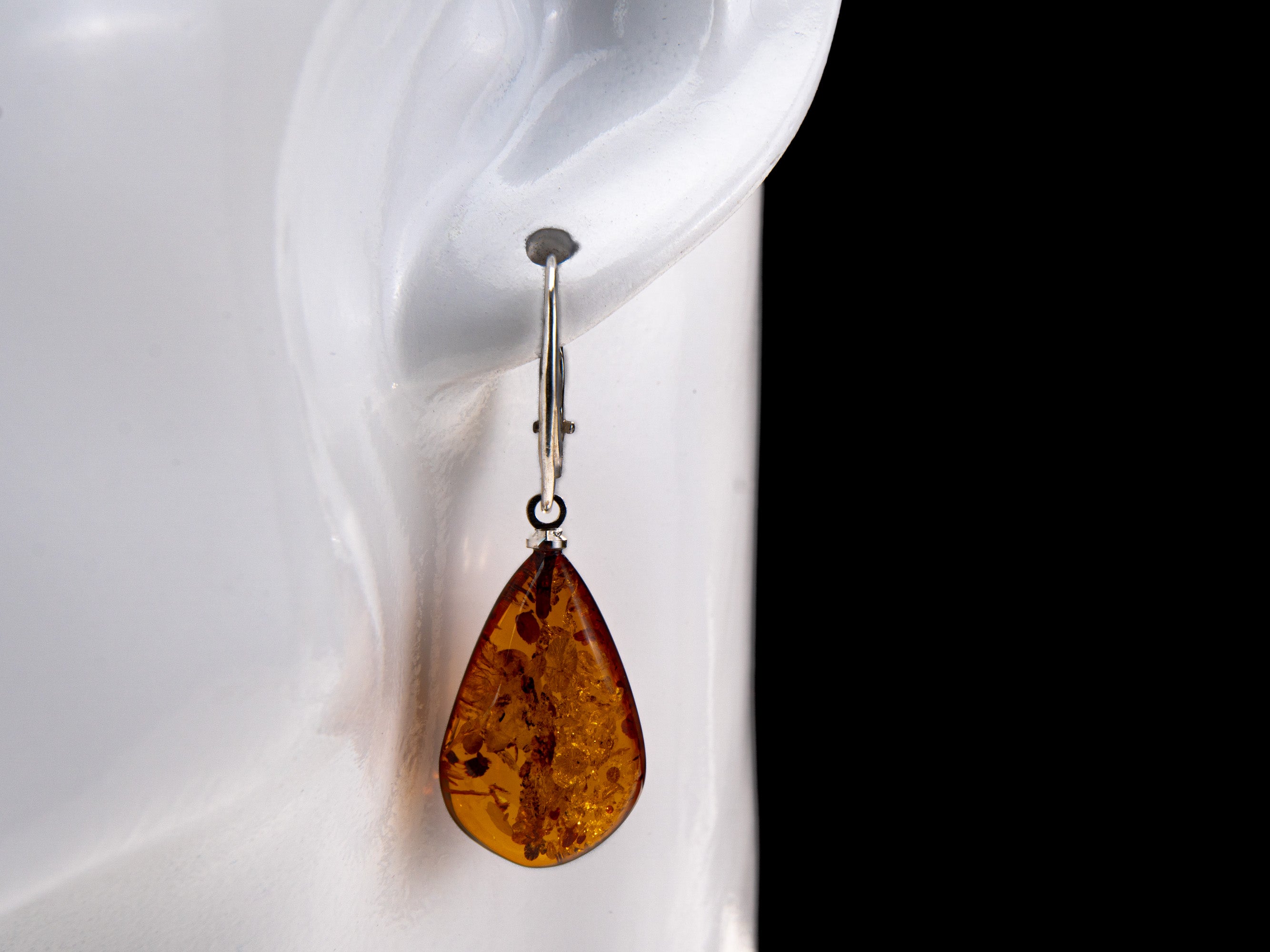 Drop Amber Earrings