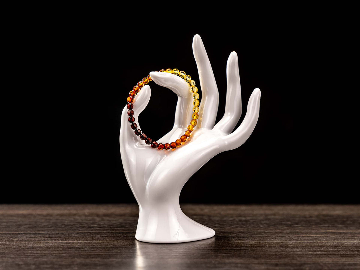 Faceted Baltic Amber Bracelet – Sunrise Tones