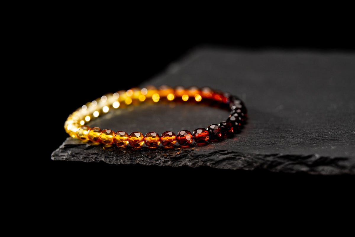 Faceted Baltic Amber Bracelet – Sunrise Tones