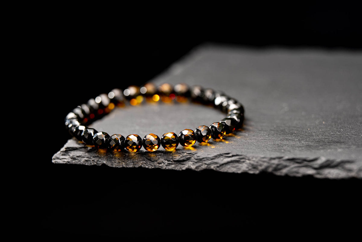 Faceted Multicoloured Baltic Amber Bracelet “Prism Power”
