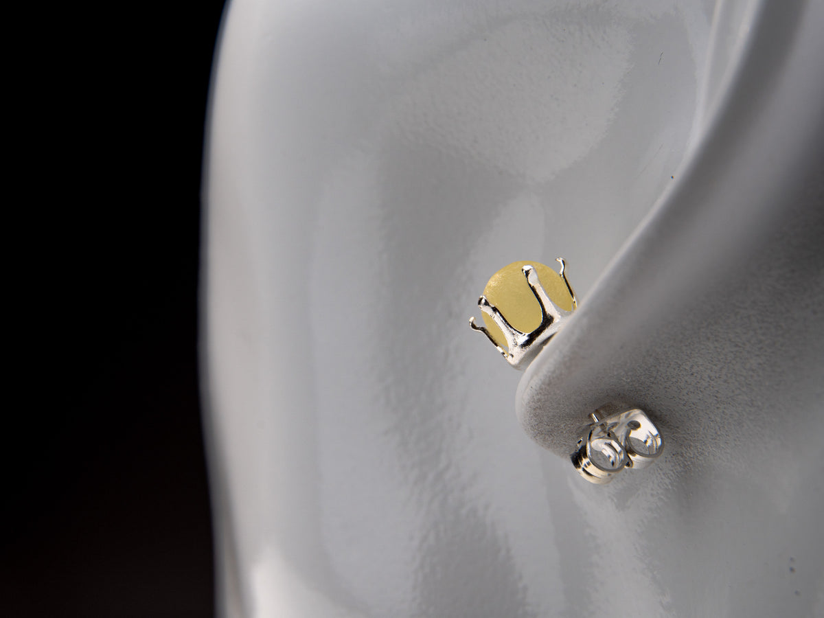 Baltic Amber Stud Earrings – Citrus Yellow
