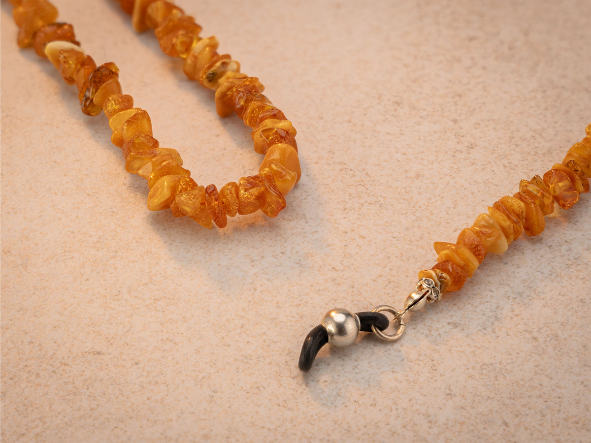 Sunny Yellow Baltic Amber Glasses Chain
