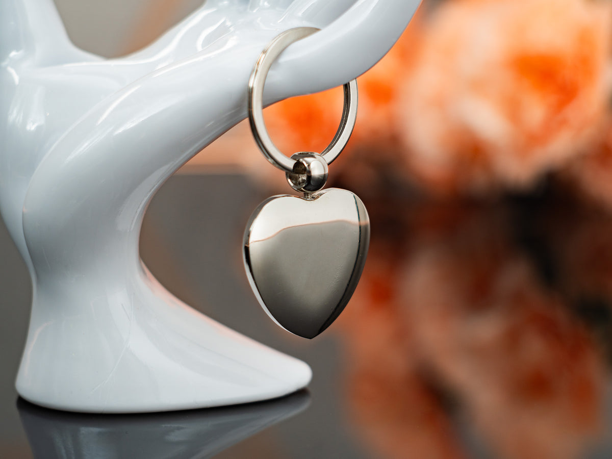Heart-Shaped Amber Keychain