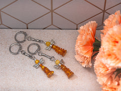 Angel-Shaped Amber Keychain