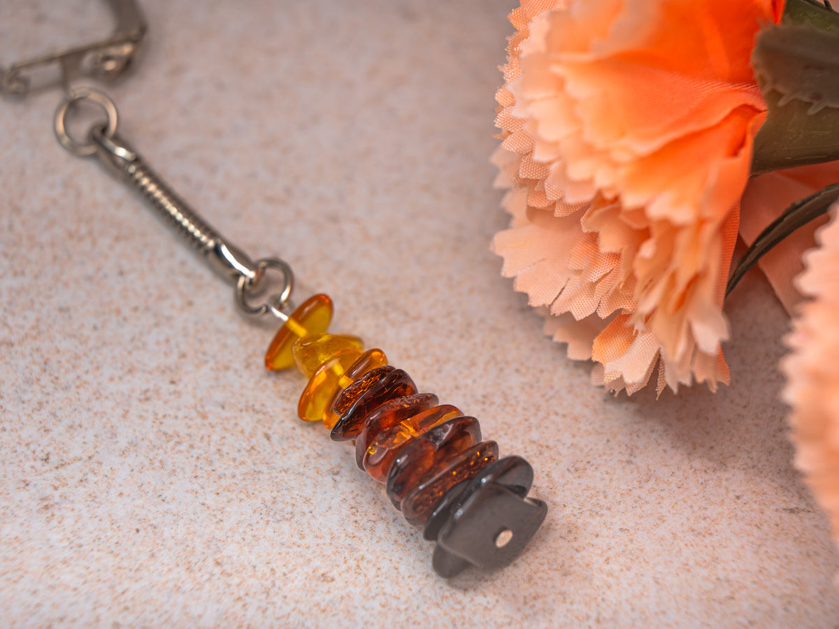 Rainbow-Shaped Amber Keychain
