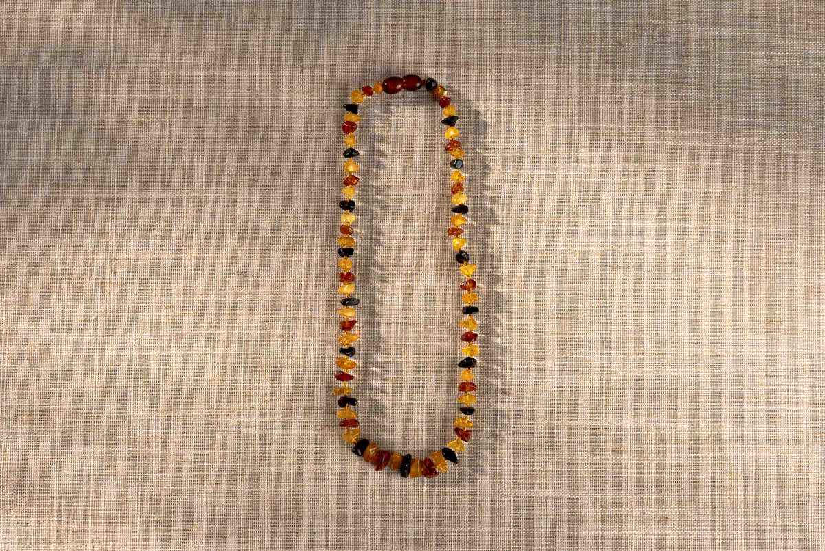Children's Baltic Amber Necklace – Mixed Chips with Light Accents