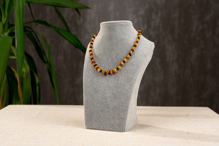 Children's Baltic Amber Necklace – Mixed Chips with Light Accents